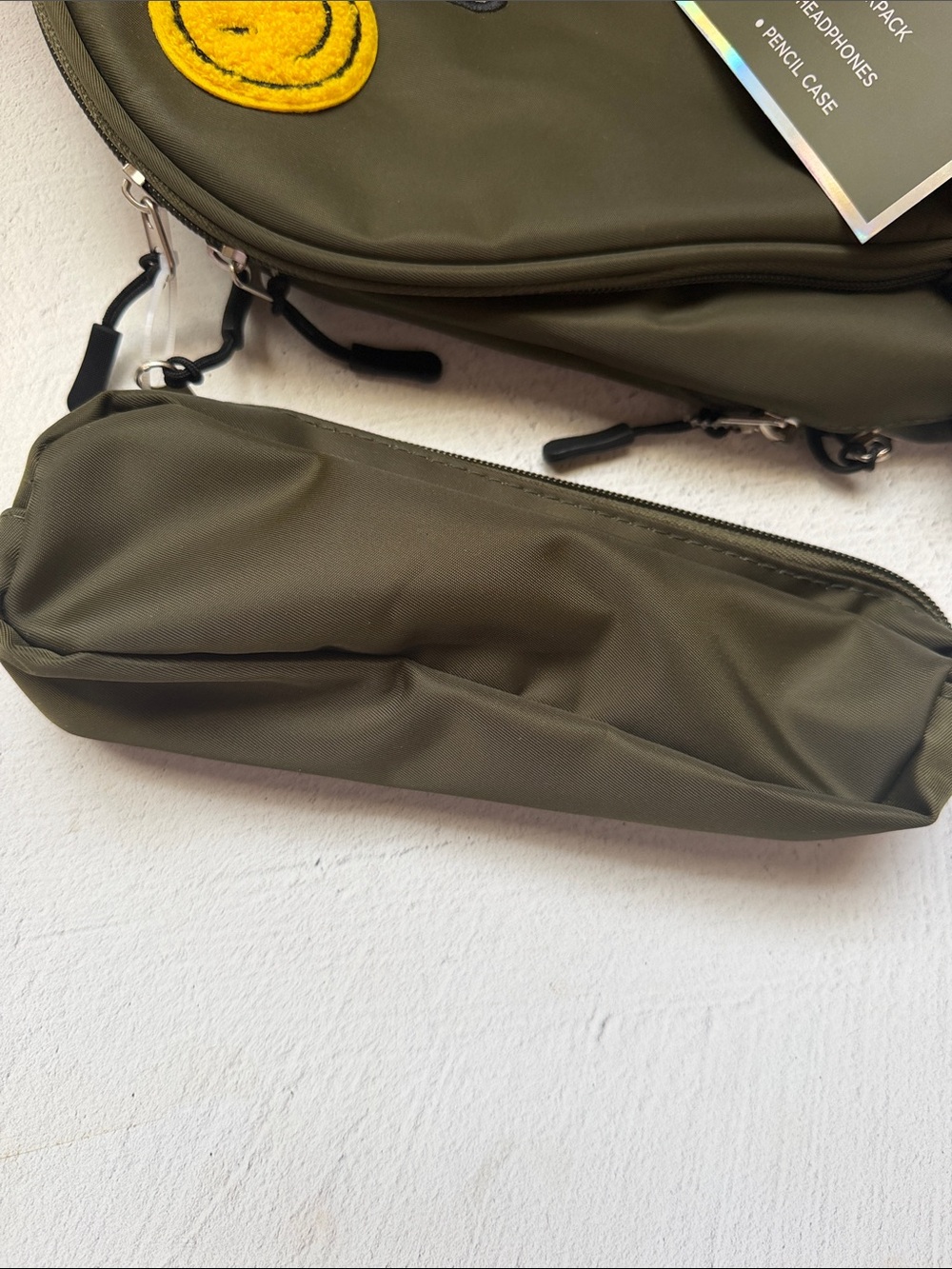 Olive Green Backpack with Fun Patch Accents - Picture 5 of 13